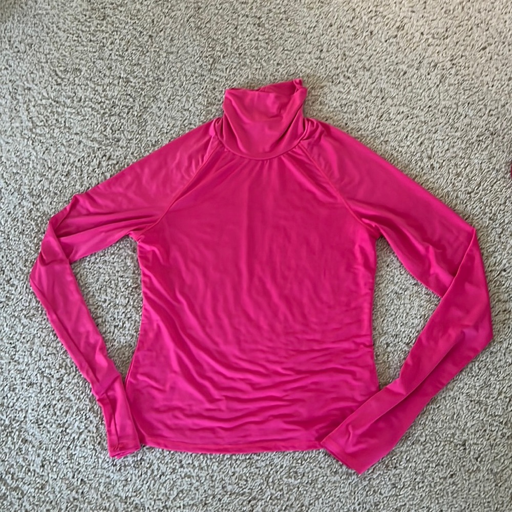 Hot pink turtle neck